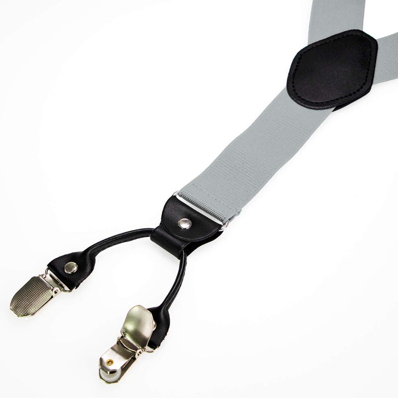 JEMYGINS Silver Suspender and Silk Bow Tie Sets for Men (Silver) - Image 5